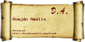 Domján Amália névjegykártya